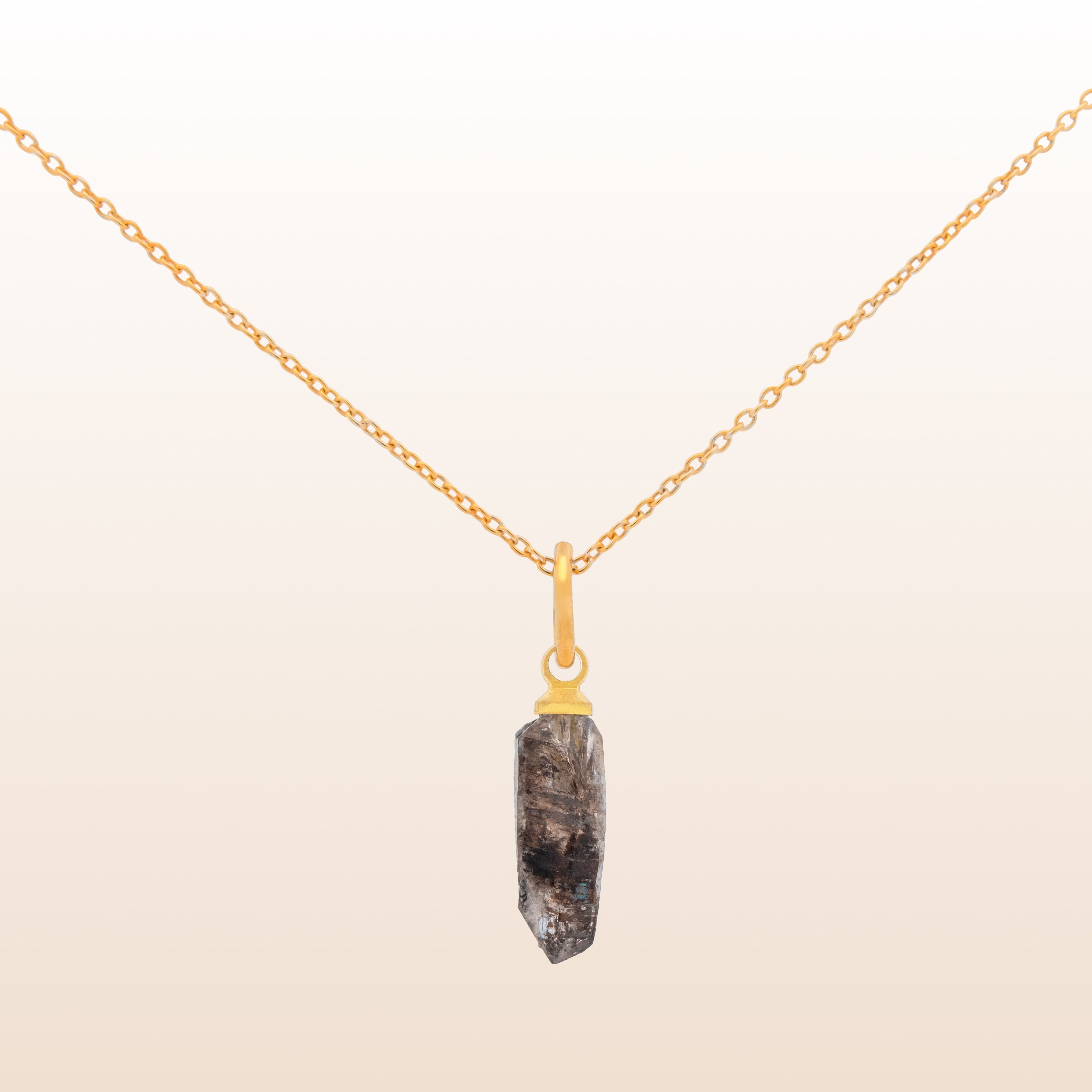 Collier en Quartz Fumé naturel (Pierre brute)