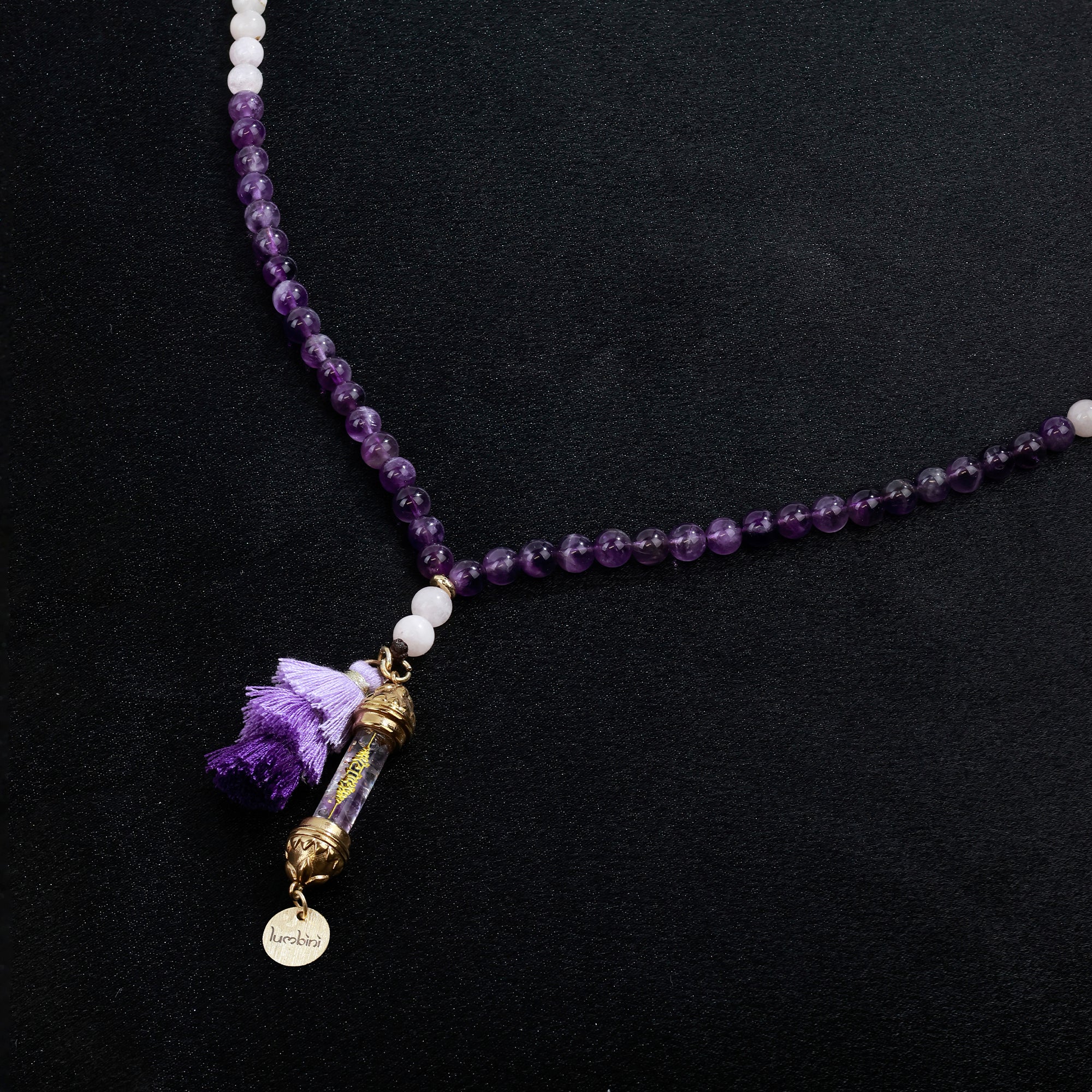 Mala Améthyste & Morganite – Clarté mentale et Libéreration Émotionnelle