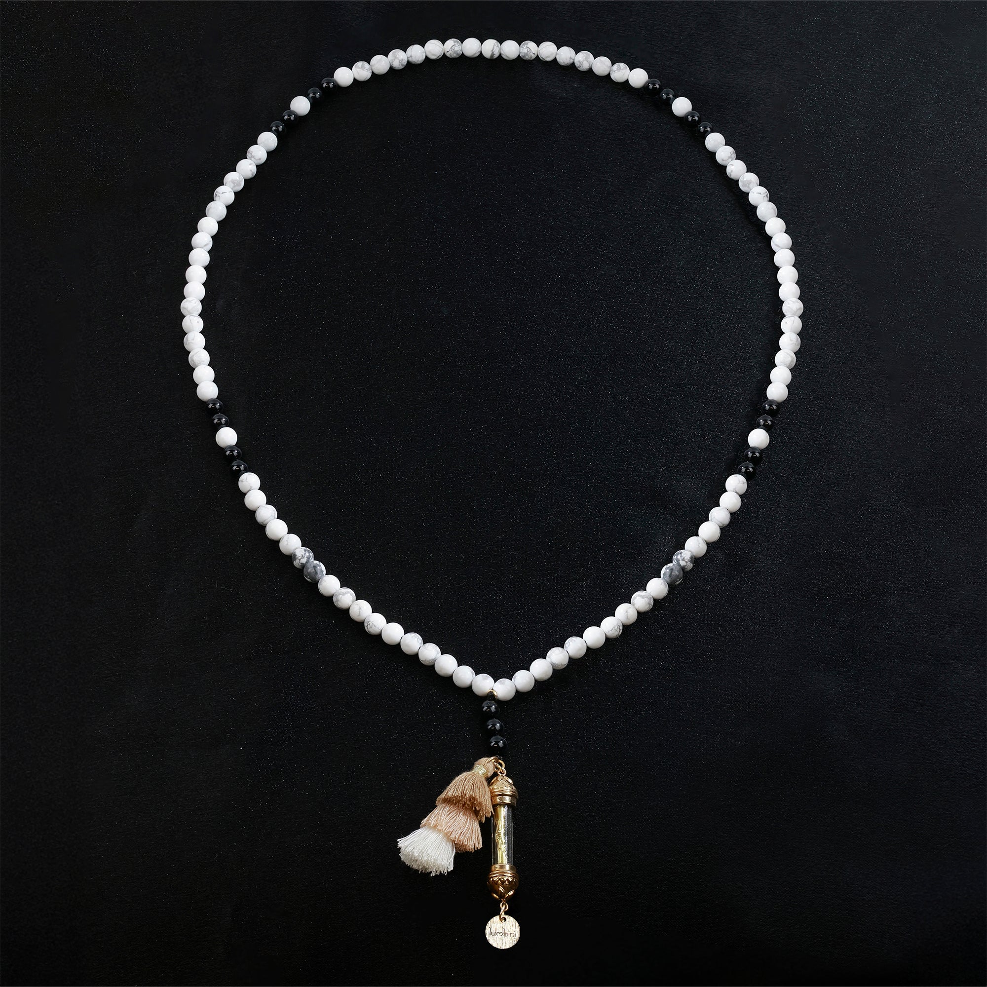Mala Howlite & Tourmaline Noire – Paix Intérieure et Protection