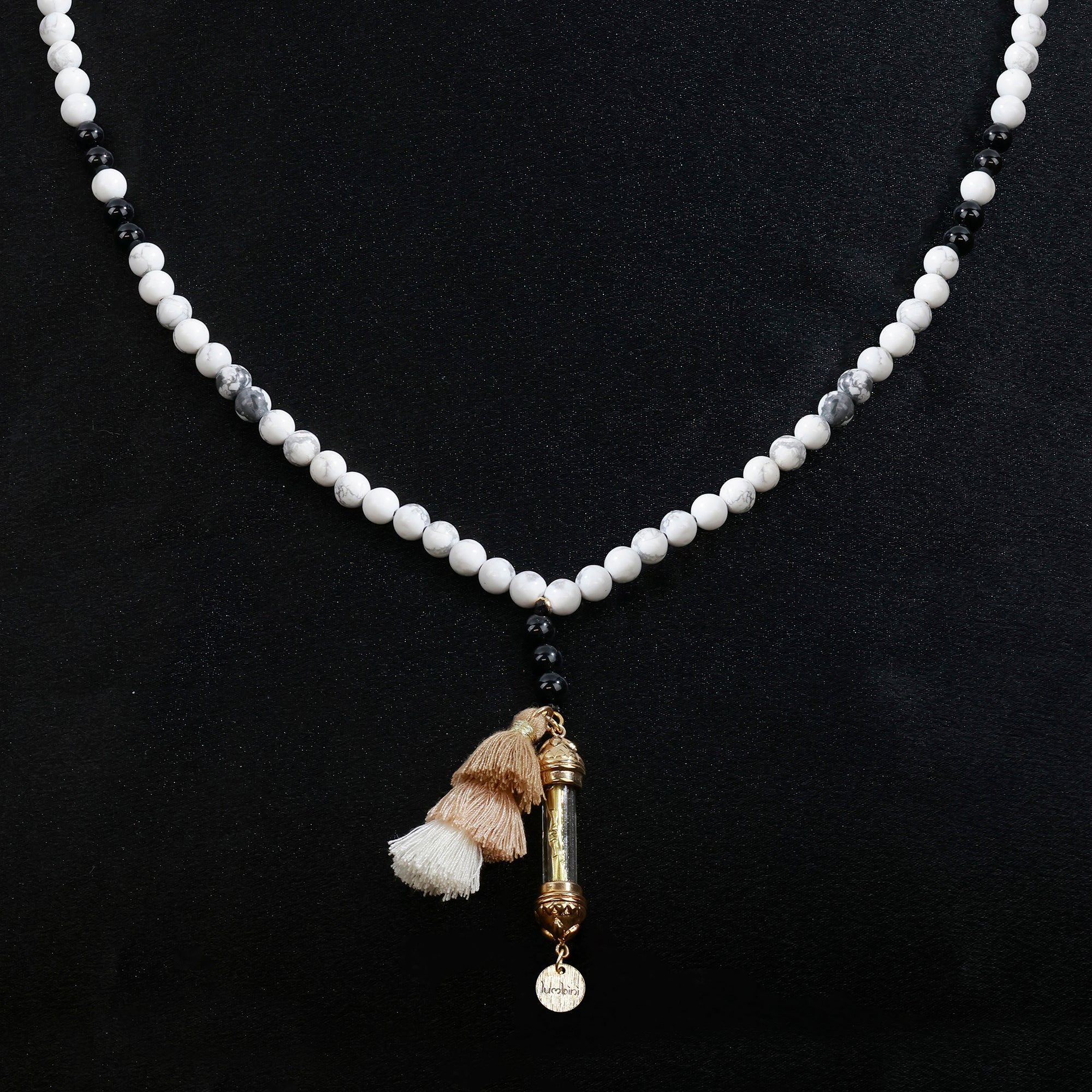 Mala Howlite & Tourmaline Noire – Paix Intérieure et Protection