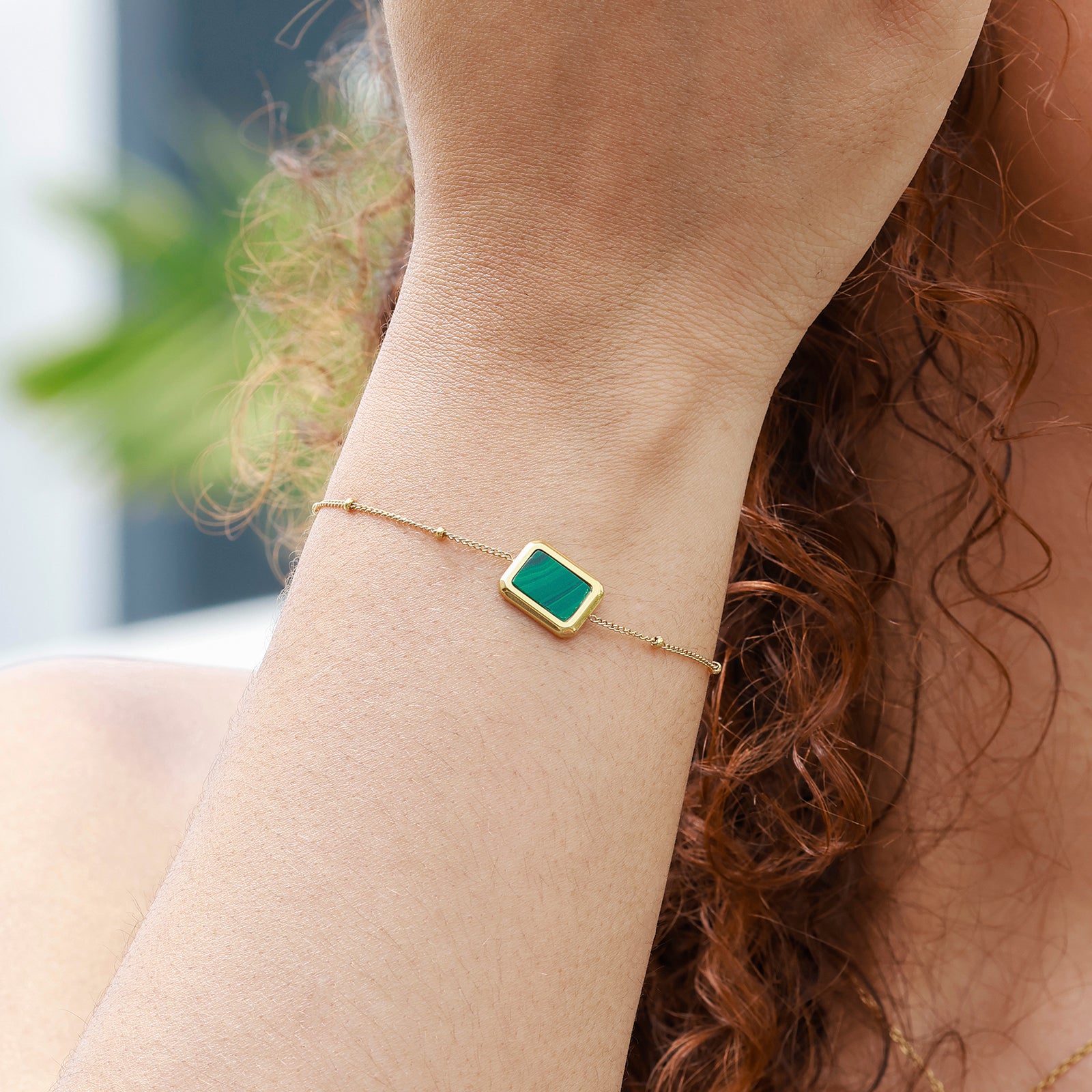 Bracelet Sélène – Malachite & Dorure 18K