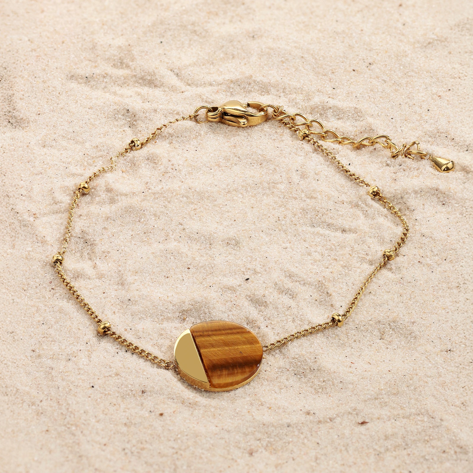 Bracelet Lamina Tiger – Oeil de tigre & dorure 18K